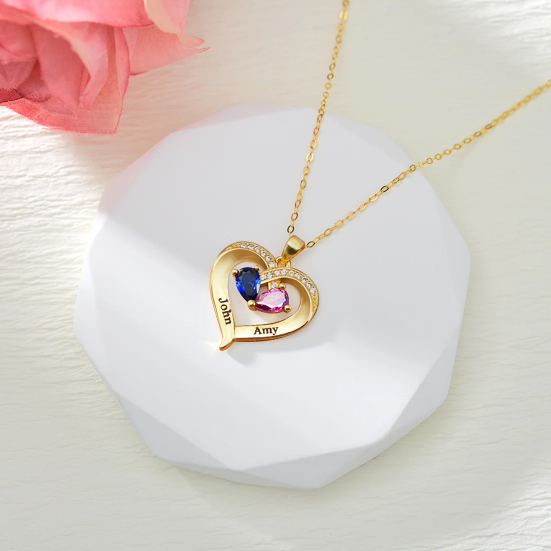 Always Yours – Birthstone Heart Necklace - Image 3