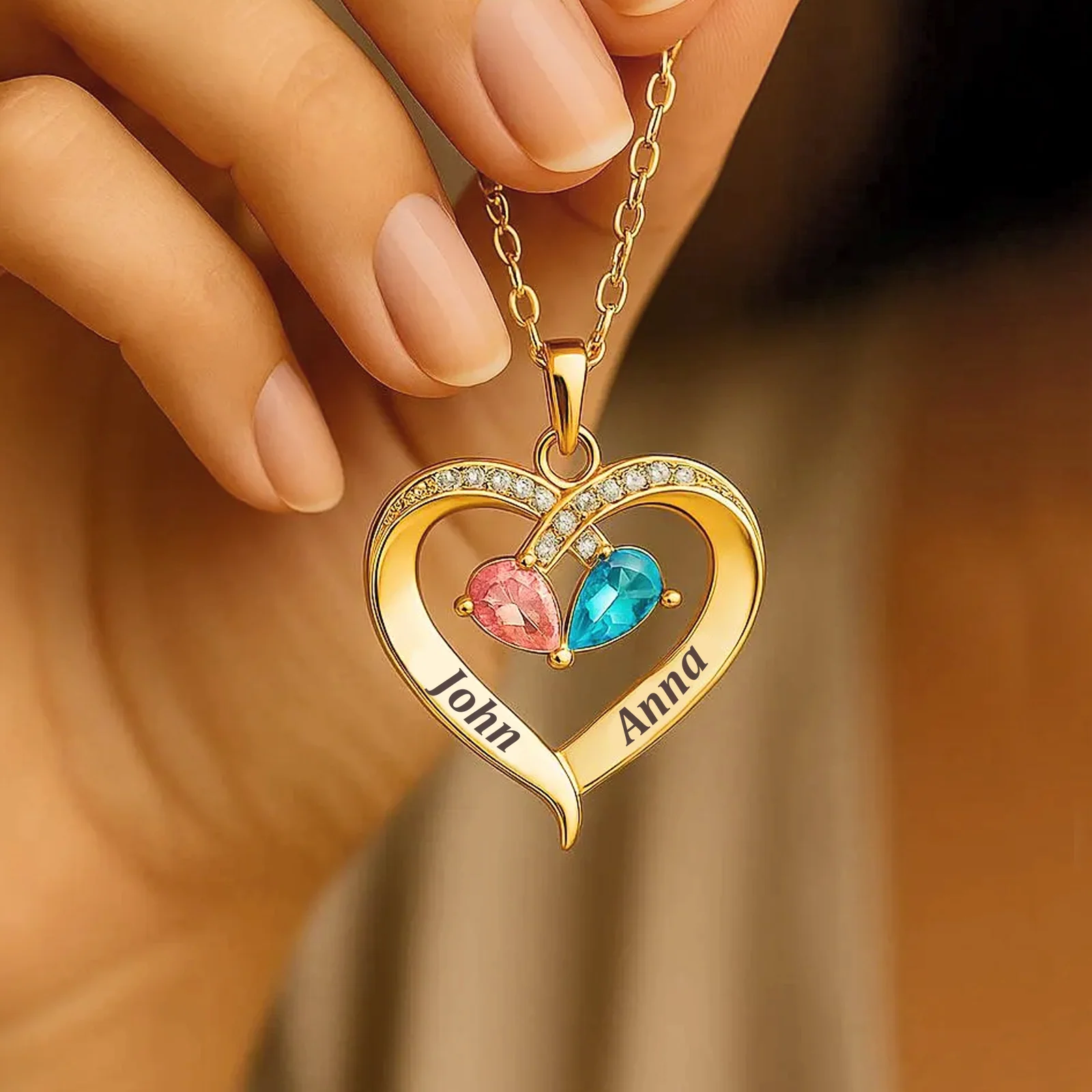 Always Yours – Birthstone Heart Necklace - Image 5