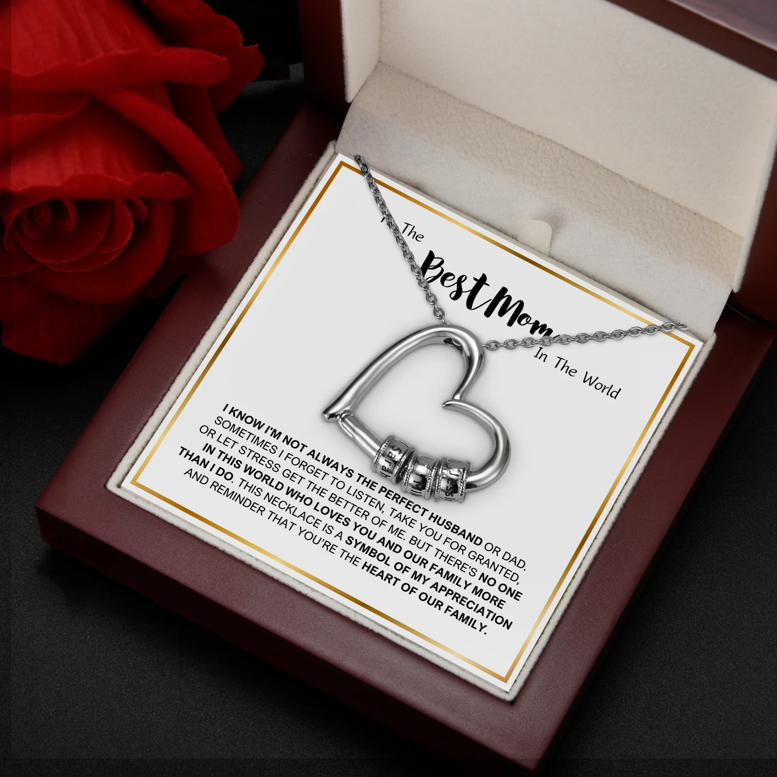 Family's Love Engraved Pendant with LED Gift Box - Image 6