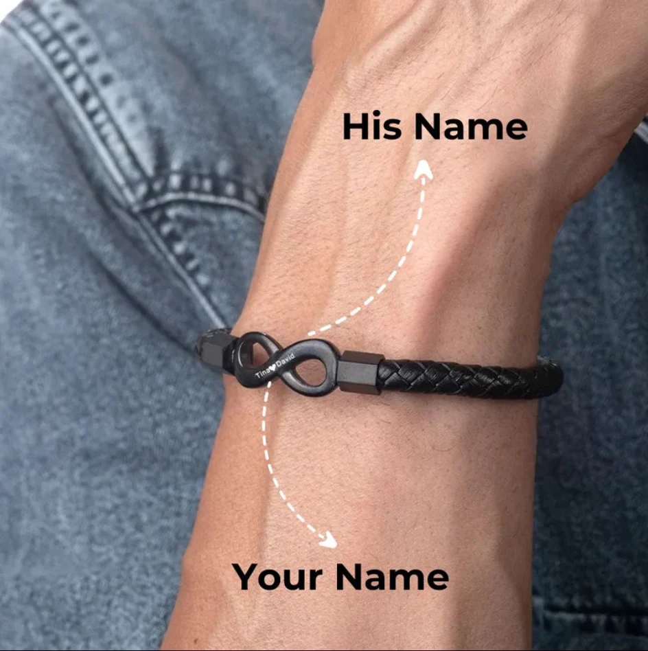 "To My Man" - Infinity Personalized Bracelet - Image 4